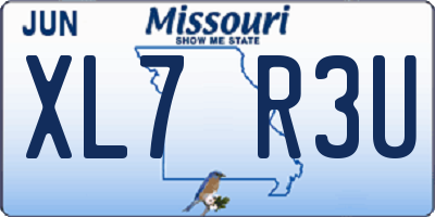 MO license plate XL7R3U