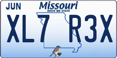 MO license plate XL7R3X