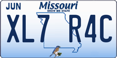 MO license plate XL7R4C