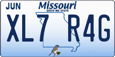 MO license plate XL7R4G