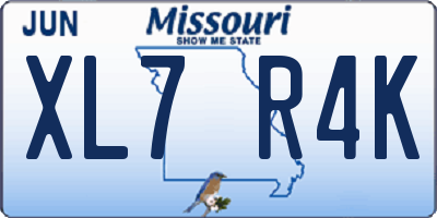 MO license plate XL7R4K