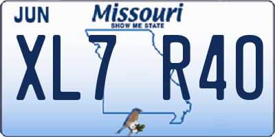 MO license plate XL7R4O