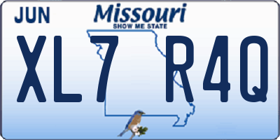 MO license plate XL7R4Q