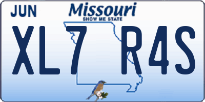 MO license plate XL7R4S