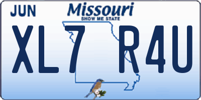 MO license plate XL7R4U