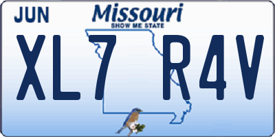 MO license plate XL7R4V