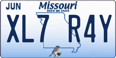 MO license plate XL7R4Y