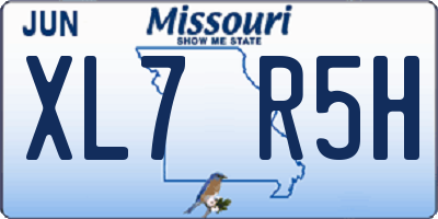 MO license plate XL7R5H