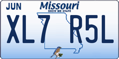MO license plate XL7R5L