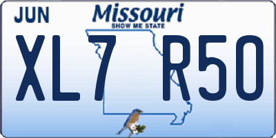 MO license plate XL7R5O
