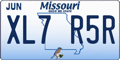 MO license plate XL7R5R
