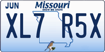 MO license plate XL7R5X