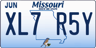 MO license plate XL7R5Y