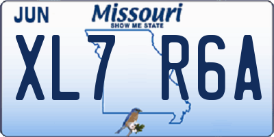MO license plate XL7R6A
