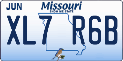 MO license plate XL7R6B