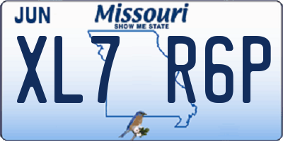 MO license plate XL7R6P