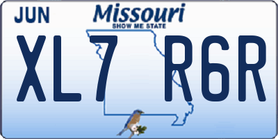 MO license plate XL7R6R