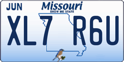 MO license plate XL7R6U