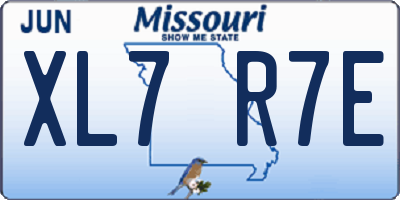 MO license plate XL7R7E