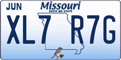 MO license plate XL7R7G