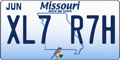 MO license plate XL7R7H