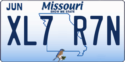 MO license plate XL7R7N