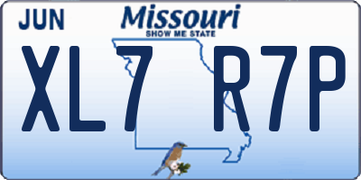 MO license plate XL7R7P