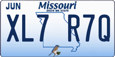 MO license plate XL7R7Q