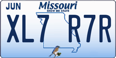 MO license plate XL7R7R