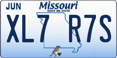 MO license plate XL7R7S