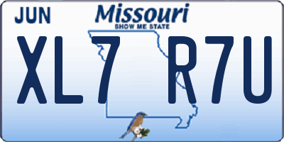 MO license plate XL7R7U