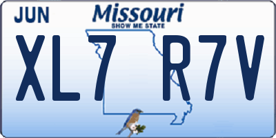 MO license plate XL7R7V