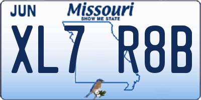 MO license plate XL7R8B