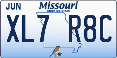 MO license plate XL7R8C