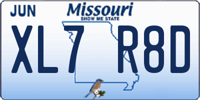 MO license plate XL7R8D