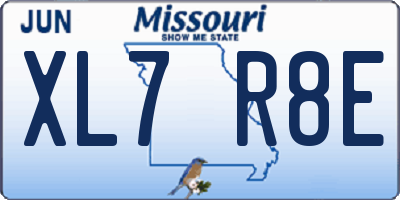 MO license plate XL7R8E