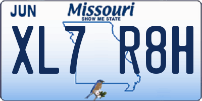 MO license plate XL7R8H