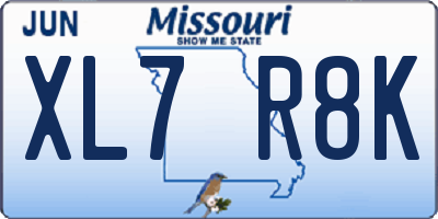 MO license plate XL7R8K