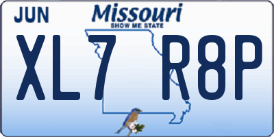 MO license plate XL7R8P