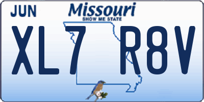 MO license plate XL7R8V