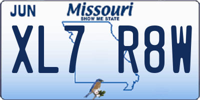 MO license plate XL7R8W