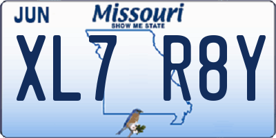 MO license plate XL7R8Y