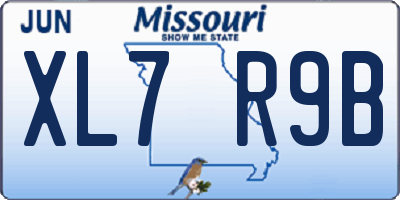 MO license plate XL7R9B