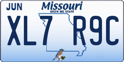 MO license plate XL7R9C