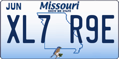 MO license plate XL7R9E