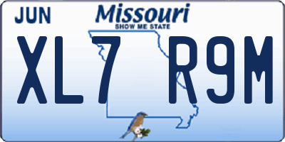 MO license plate XL7R9M