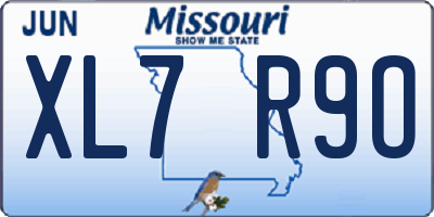 MO license plate XL7R9O