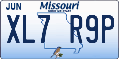MO license plate XL7R9P