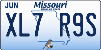 MO license plate XL7R9S