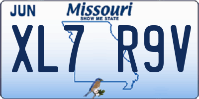MO license plate XL7R9V